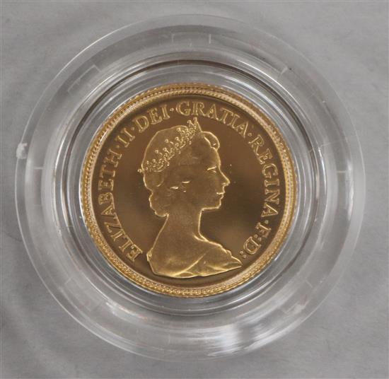 An Elizabeth II gold proof half sovereign, 1980 3.99g net